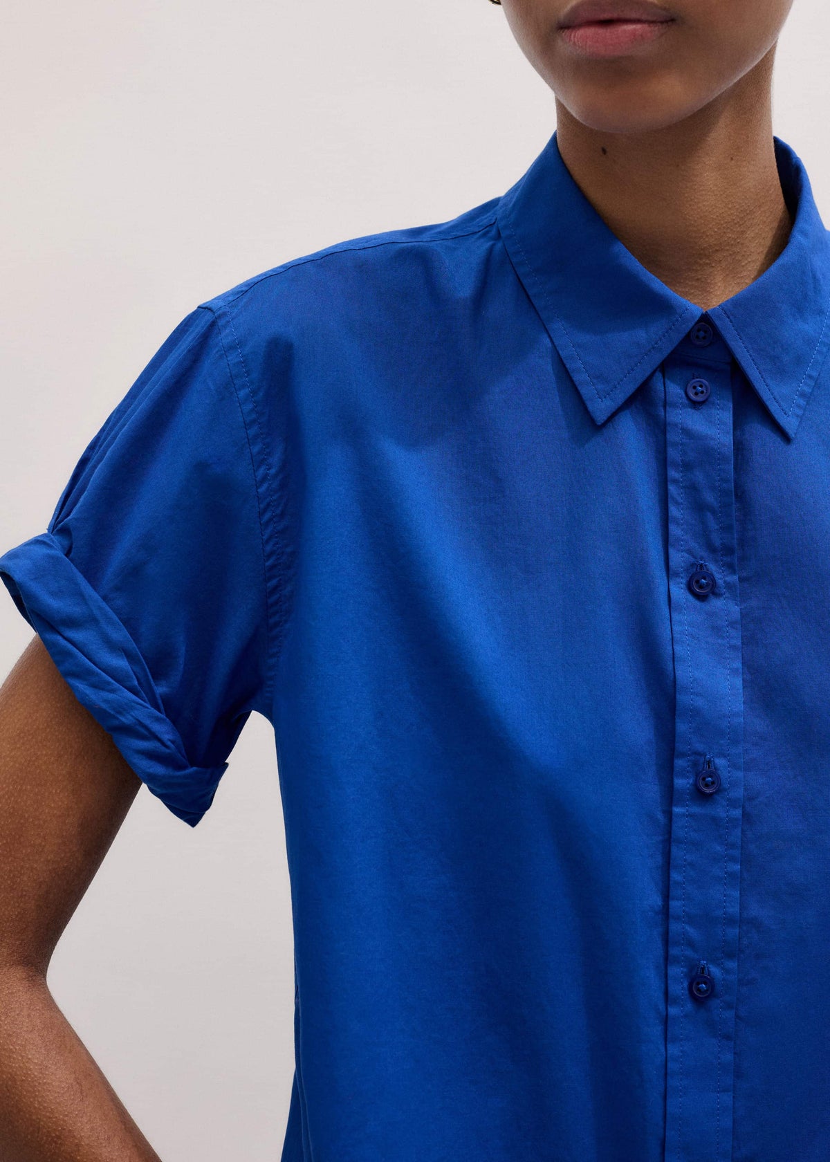 Blue Turn-Up Cuff Shirt | ME+EM