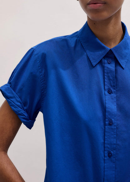 Blue Turn-Up Cuff Shirt | ME+EM