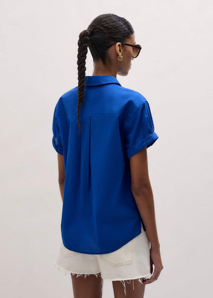 Blue Turn-Up Cuff Shirt | ME+EM