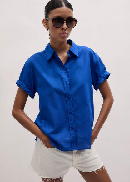 Blue Turn-Up Cuff Shirt | ME+EM