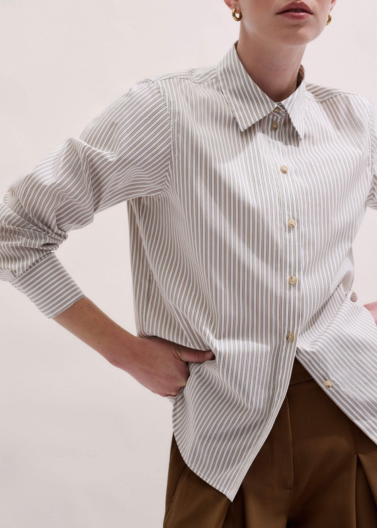 White Stripe Relaxed Forever Shirt | ME+EM