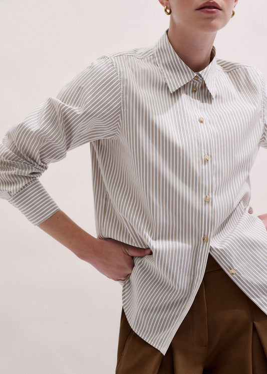 White Stripe Relaxed Forever Shirt | ME+EM