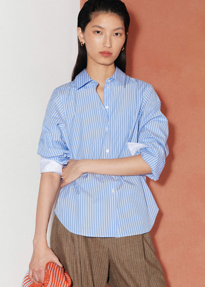 Blue Double Cuff Relaxed Forever Shirt | ME+EM
