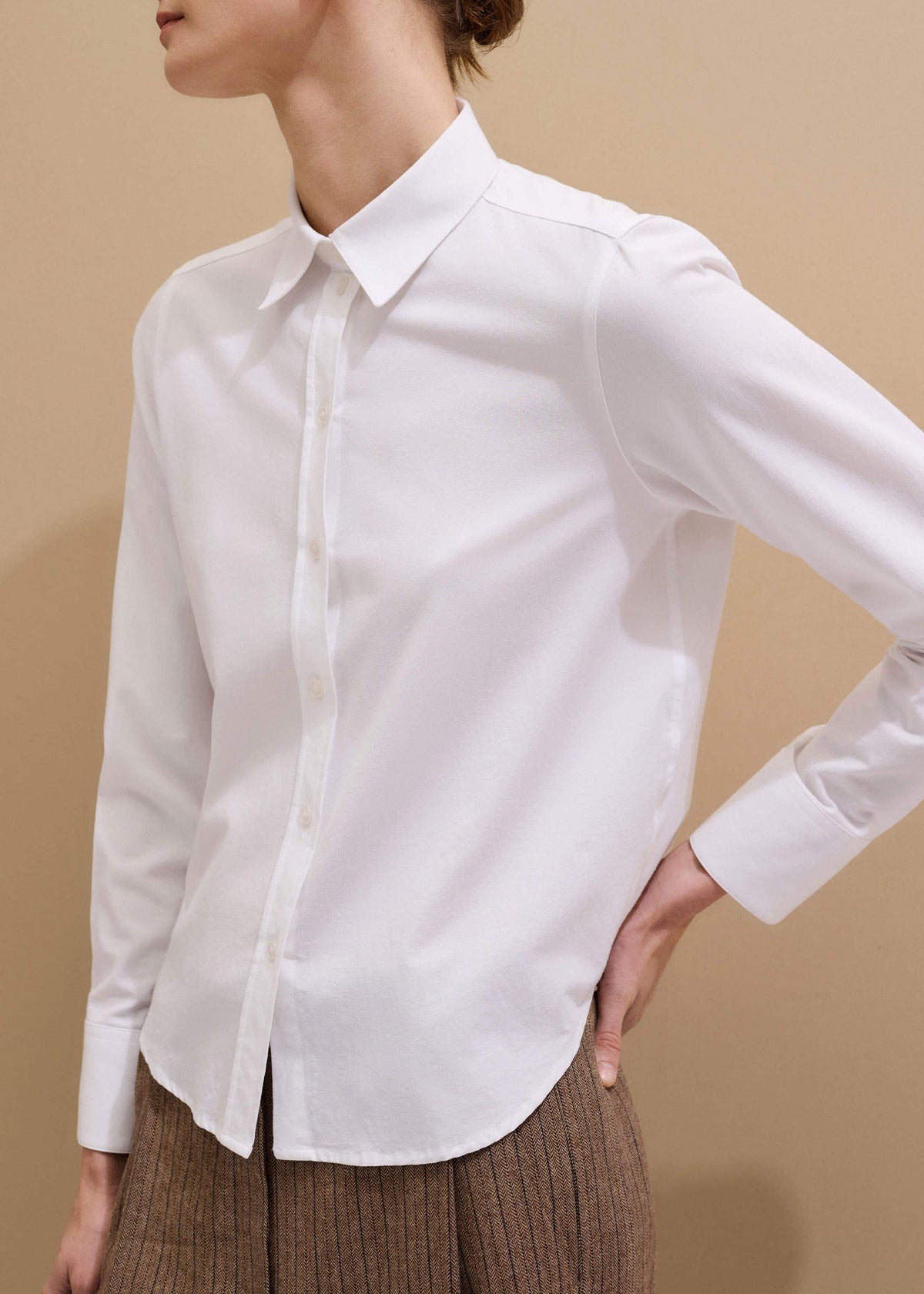 White Travel Layering Shirt | ME+EM