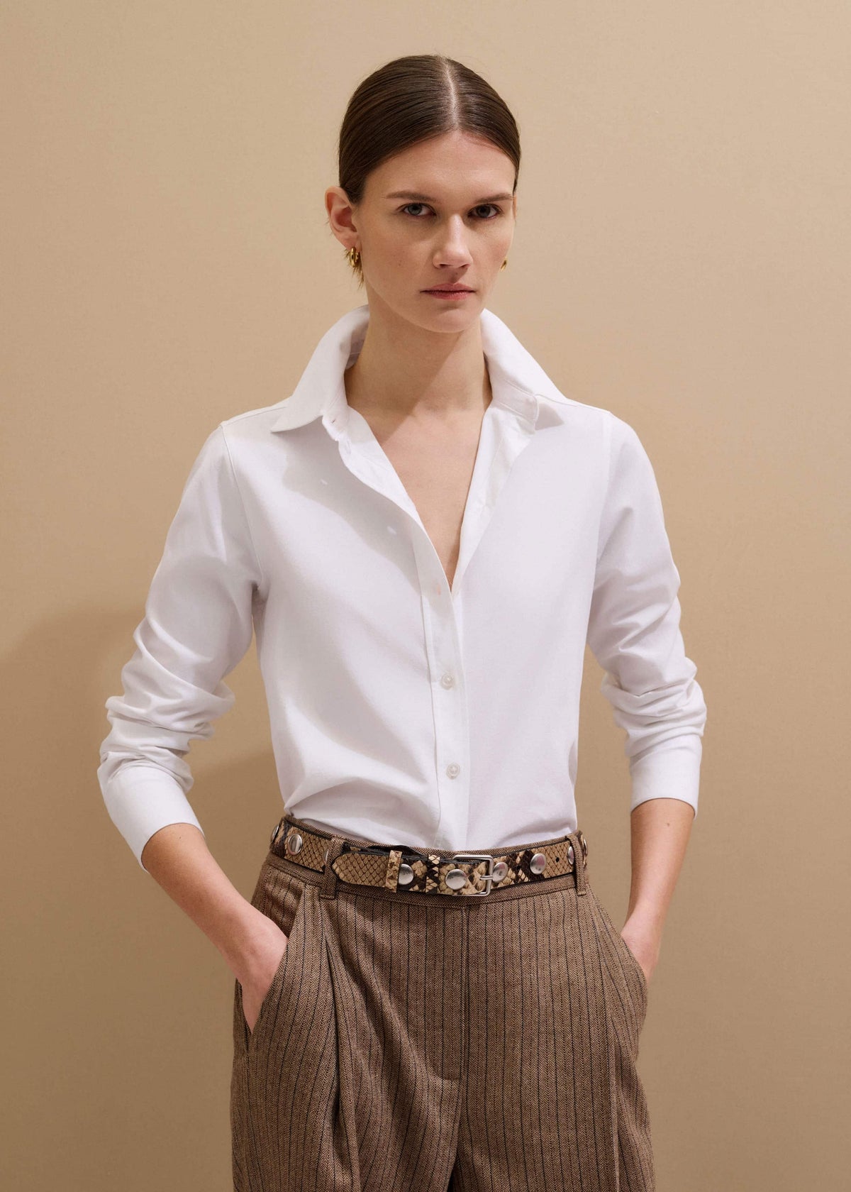 White Travel Layering Shirt | ME+EM
