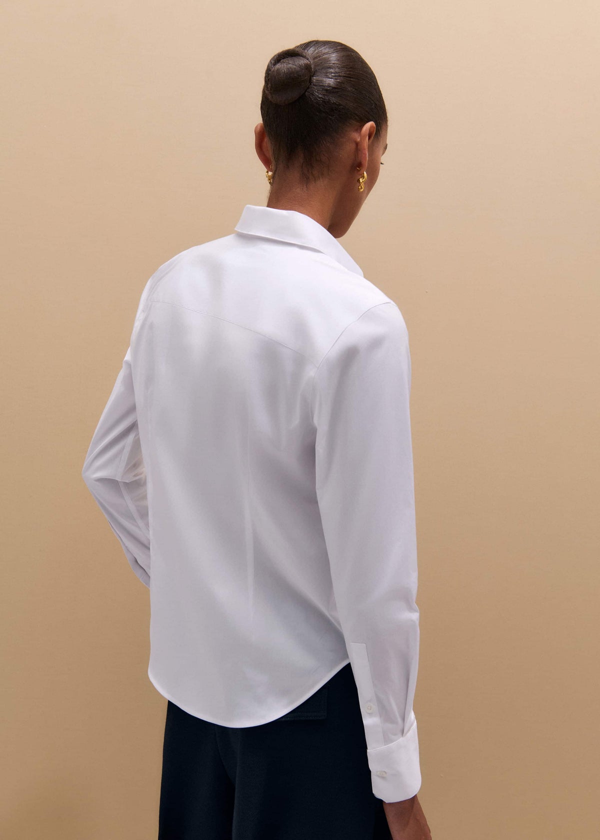 White Icon Fitted Swan Logo Shirt | ME+EM