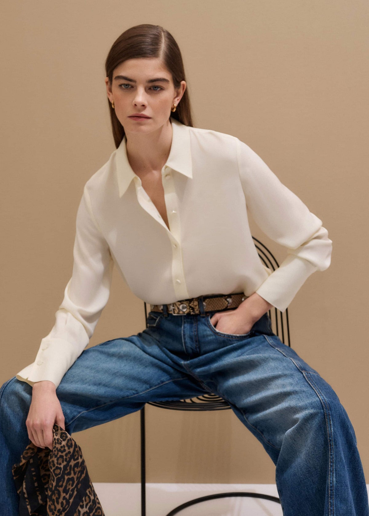 Cream Silk Shirt | ME+EM