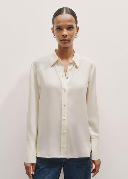 Cream Silk Shirt | ME+EM