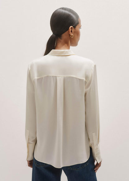 Cream Silk Shirt | ME+EM