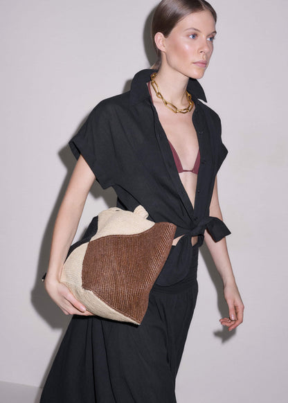 Black Tie Front Beach Shirt | ME+EM