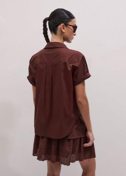 Cinnamon Brown Turn-Up Cuff Shirt | ME+EM