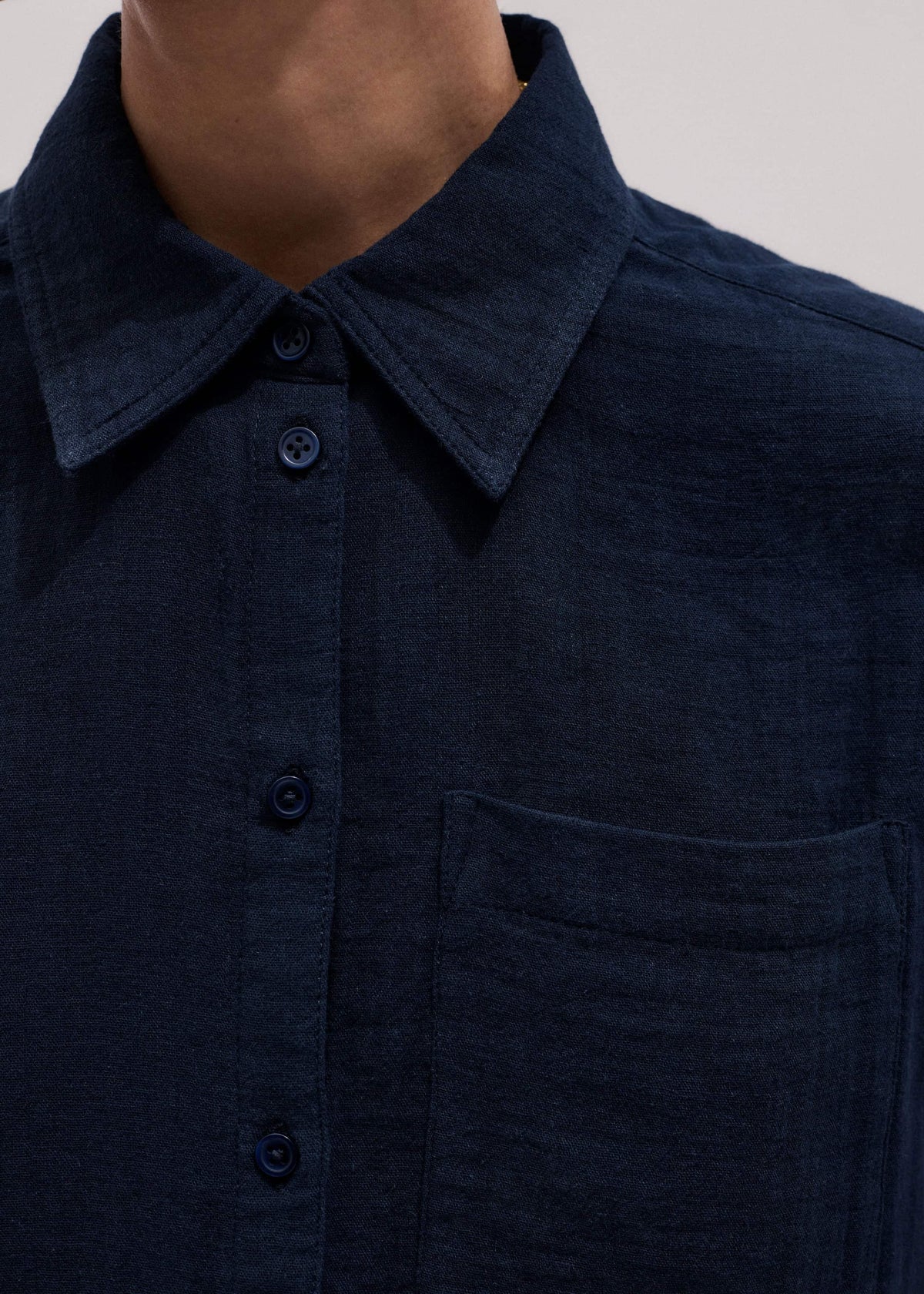Navy Cheesecloth Relaxed Summer Shirt | ME+EM