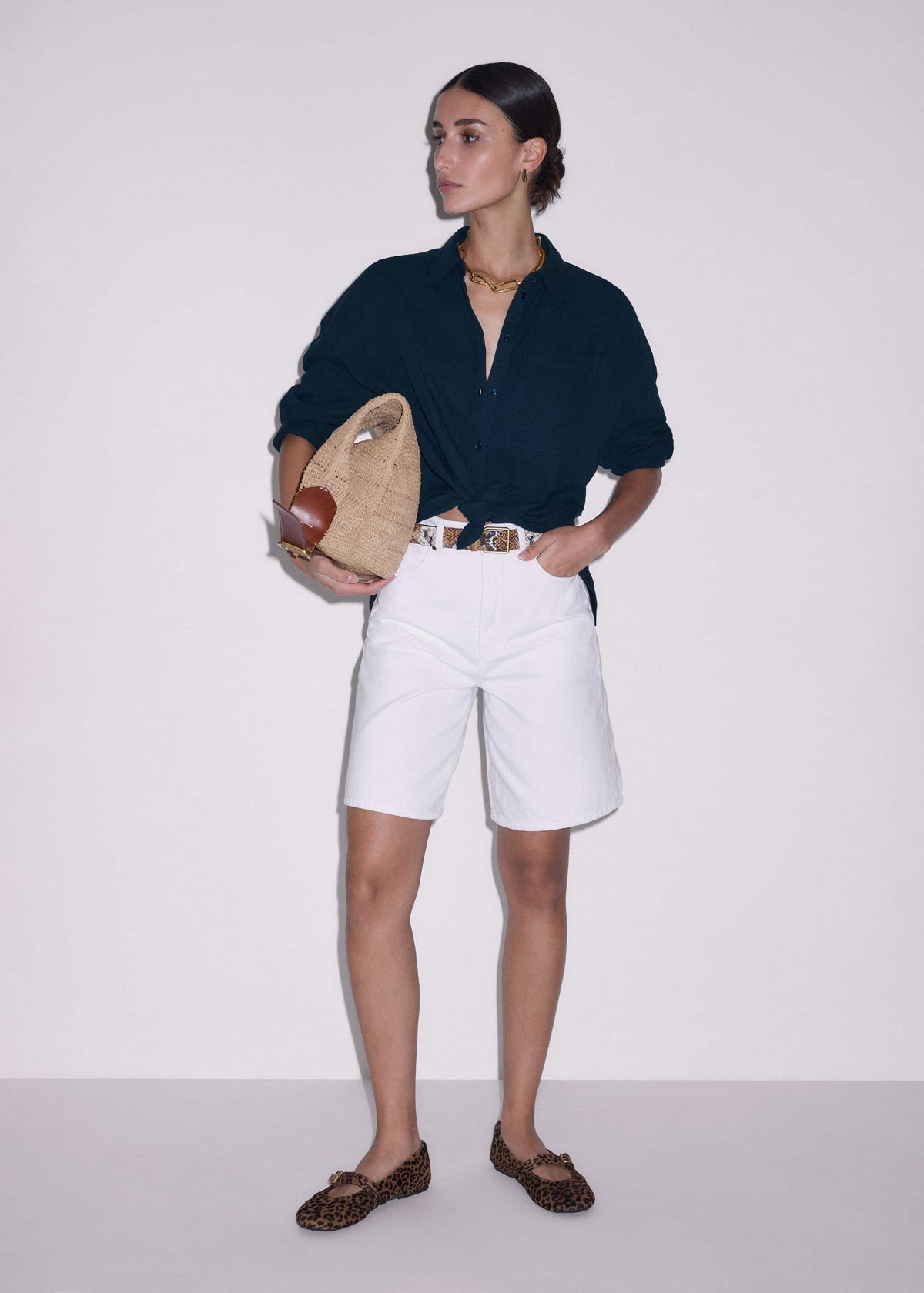 Navy Cheesecloth Relaxed Summer Shirt | ME+EM