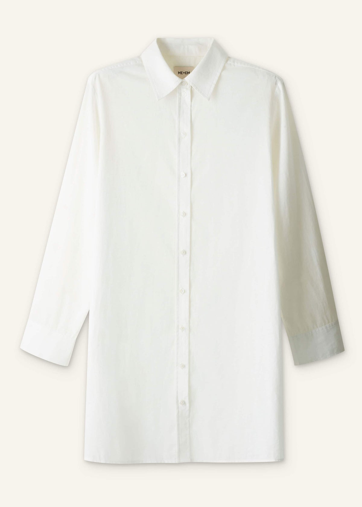 White Relaxed Short Swing Shirt Dress | ME+EM