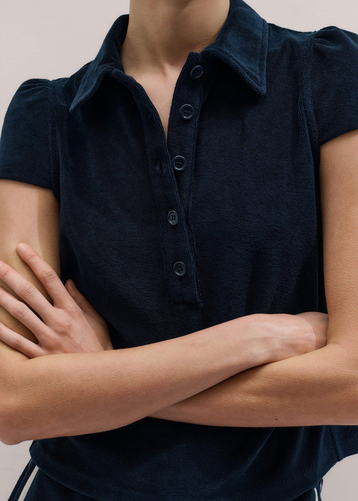 Navy Sporty Smart Polo Top | ME+EM