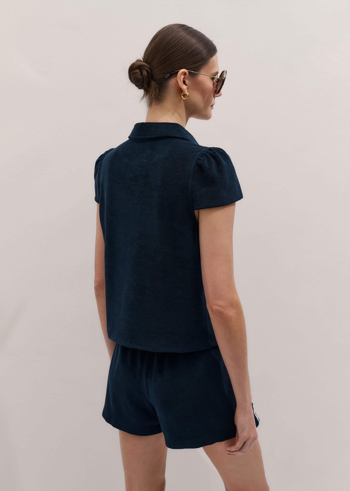 Navy Sporty Smart Polo Top | ME+EM