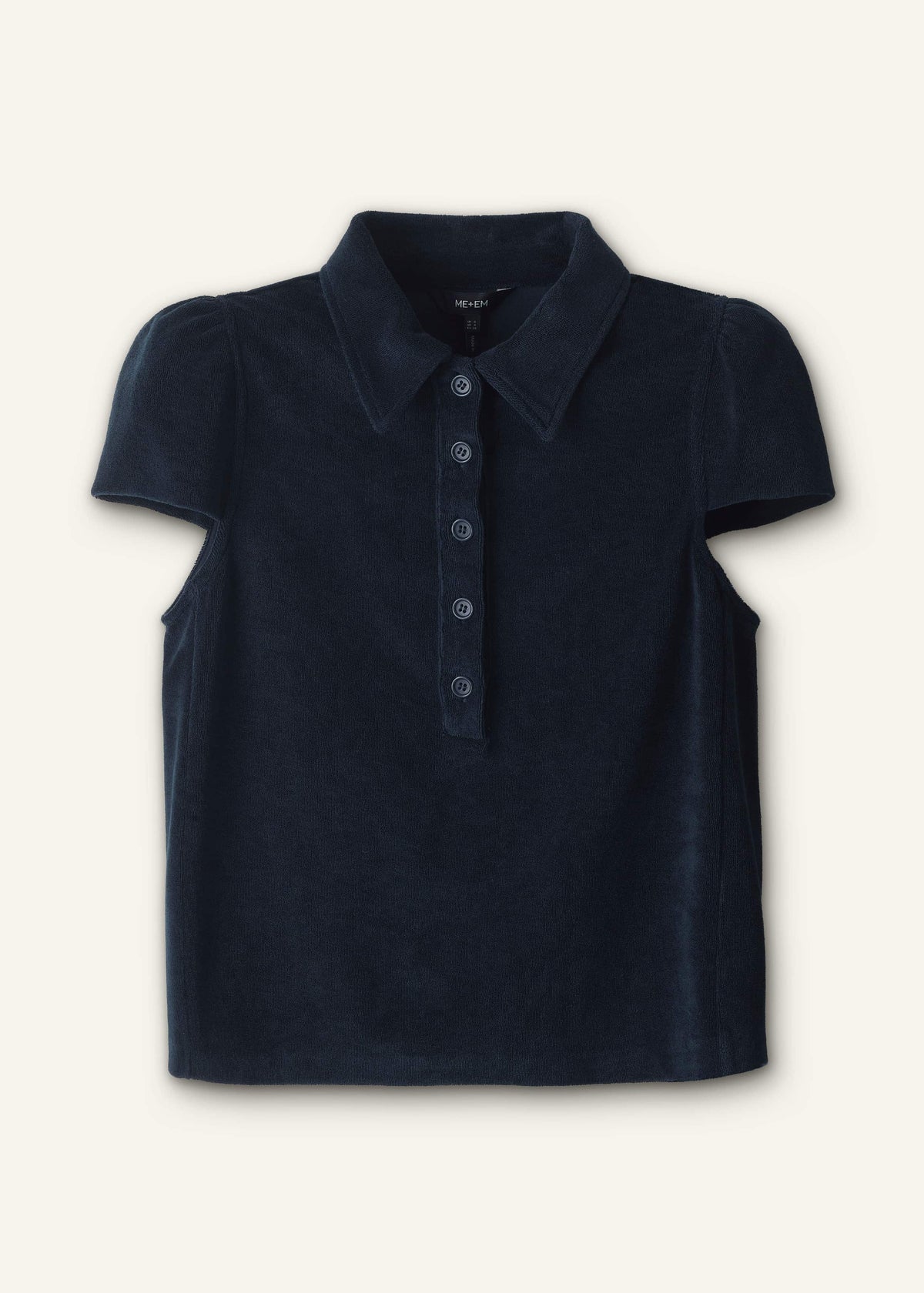 Navy Sporty Smart Polo Top | ME+EM