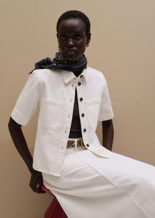 White Paneled Shirt | ME+EM