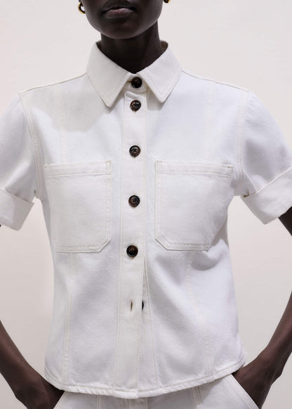 White Paneled Shirt | ME+EM