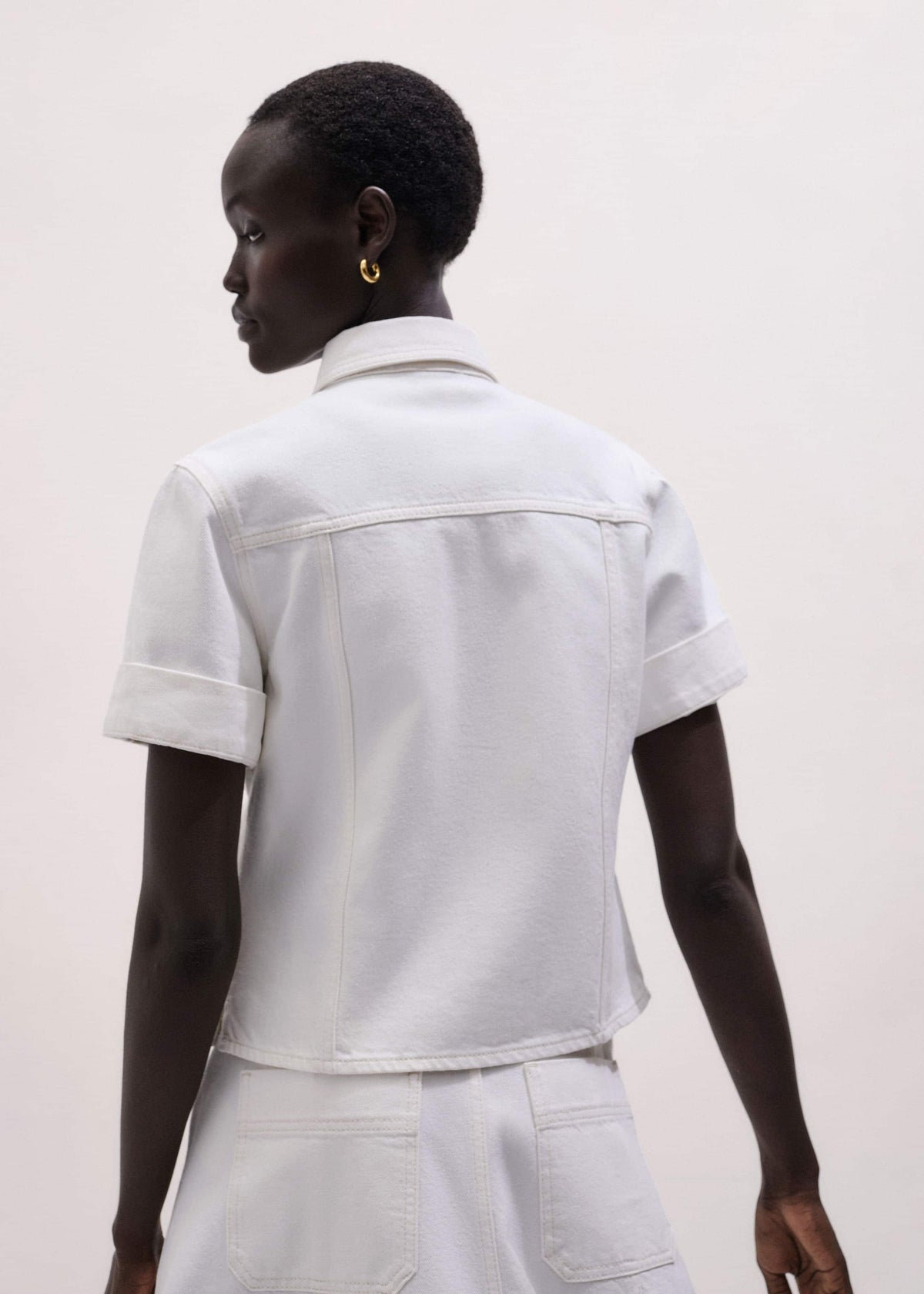 White Paneled Shirt | ME+EM