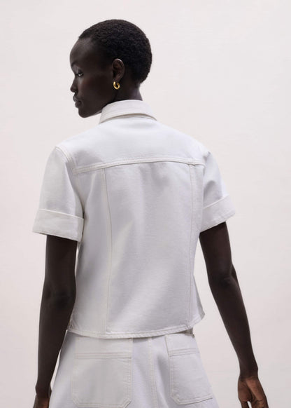 White Paneled Shirt | ME+EM