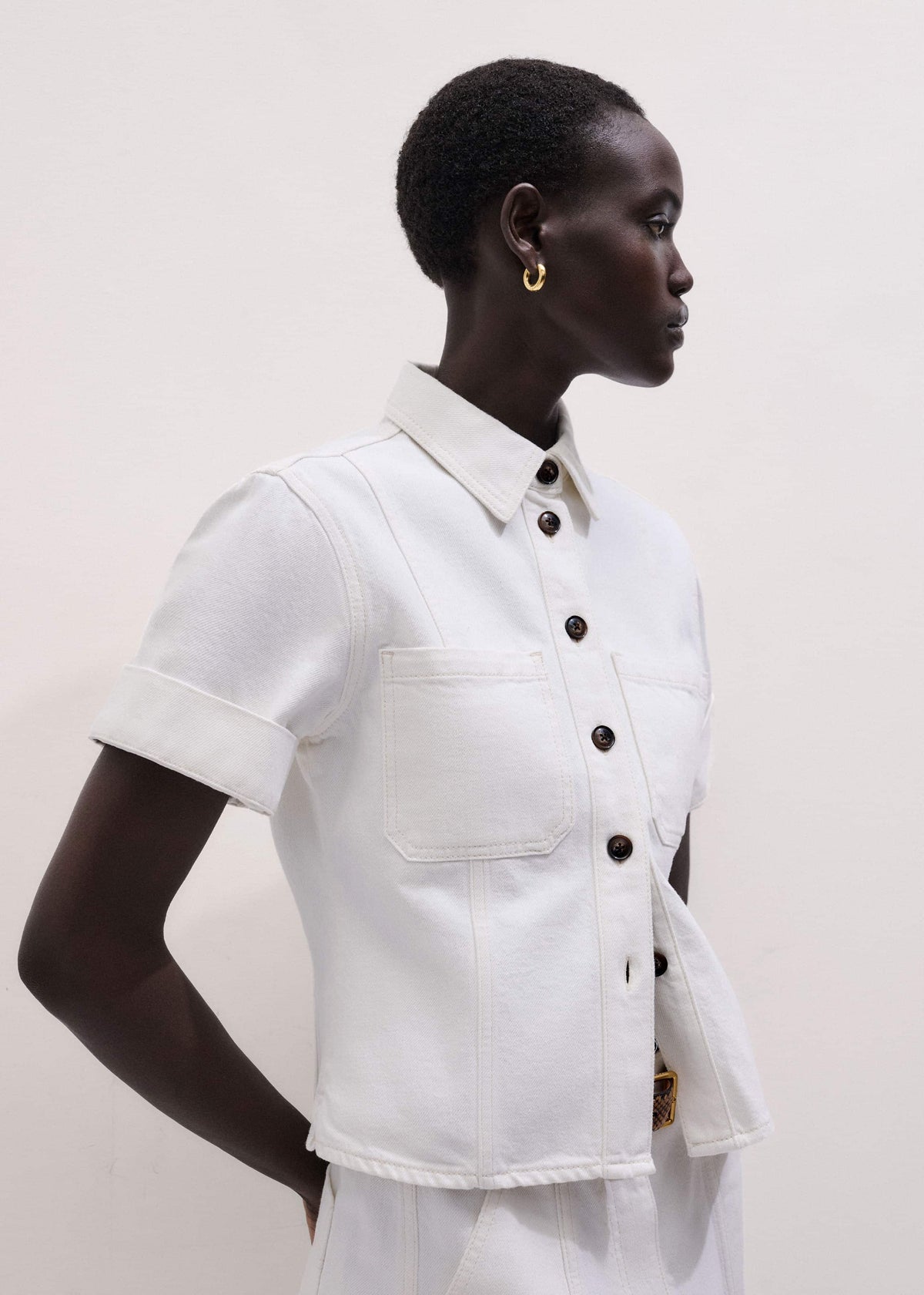 White Paneled Shirt | ME+EM