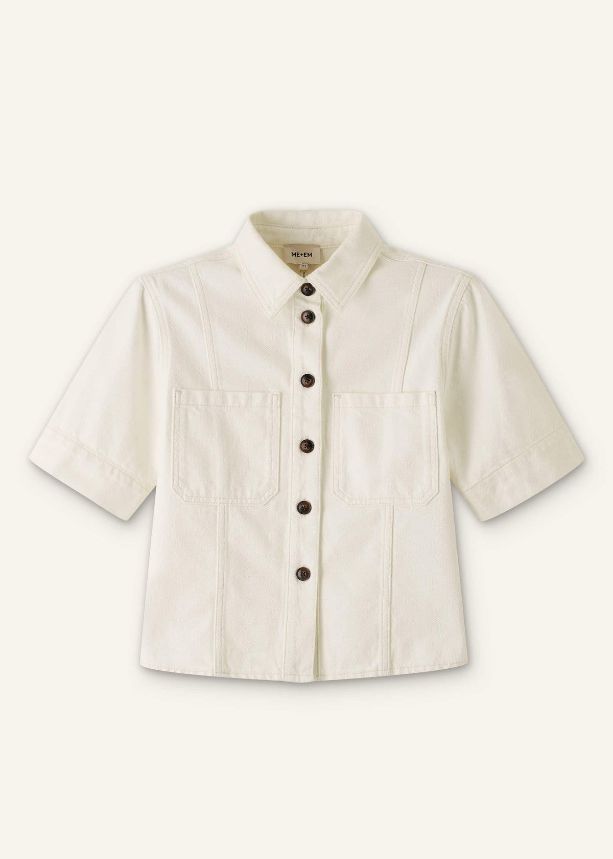 White Paneled Shirt | ME+EM