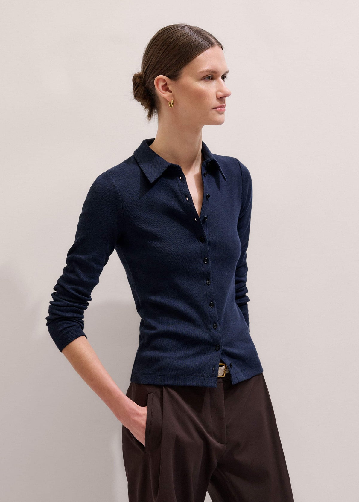 Navy Perfect Basic Shirt | ME+EM