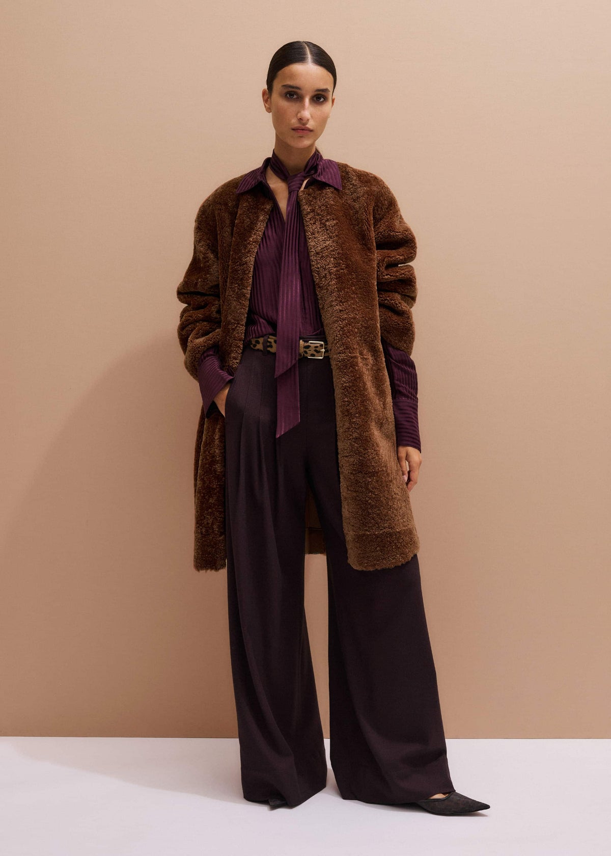 Red AM-PM Fluid Satin Shirt + Tie | ME+EM