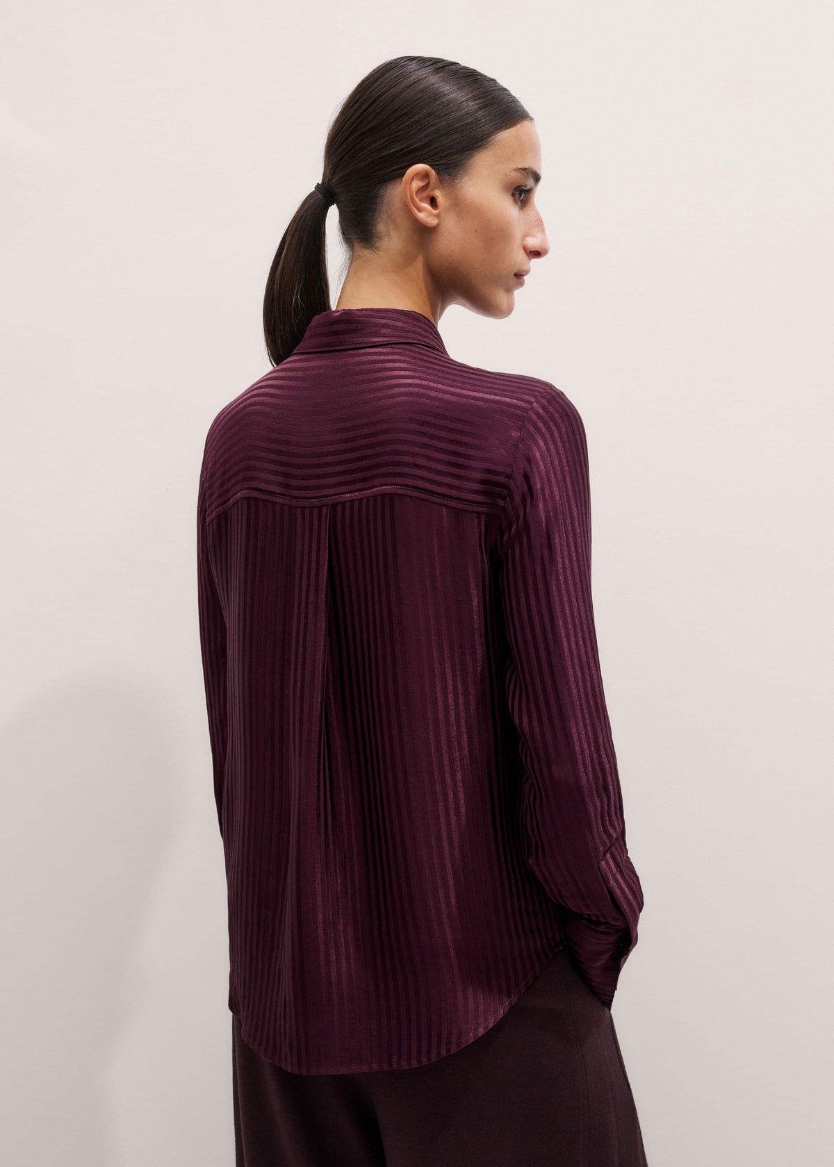 Red AM-PM Fluid Satin Shirt + Tie | ME+EM