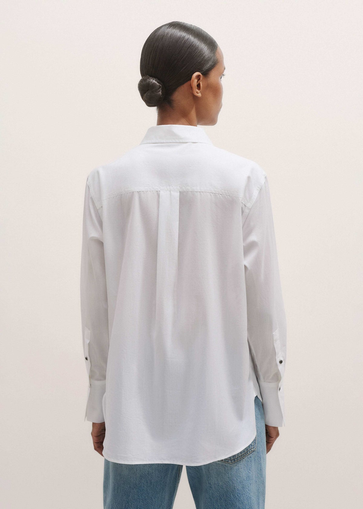White Relaxed Tux Shirt | ME+EM