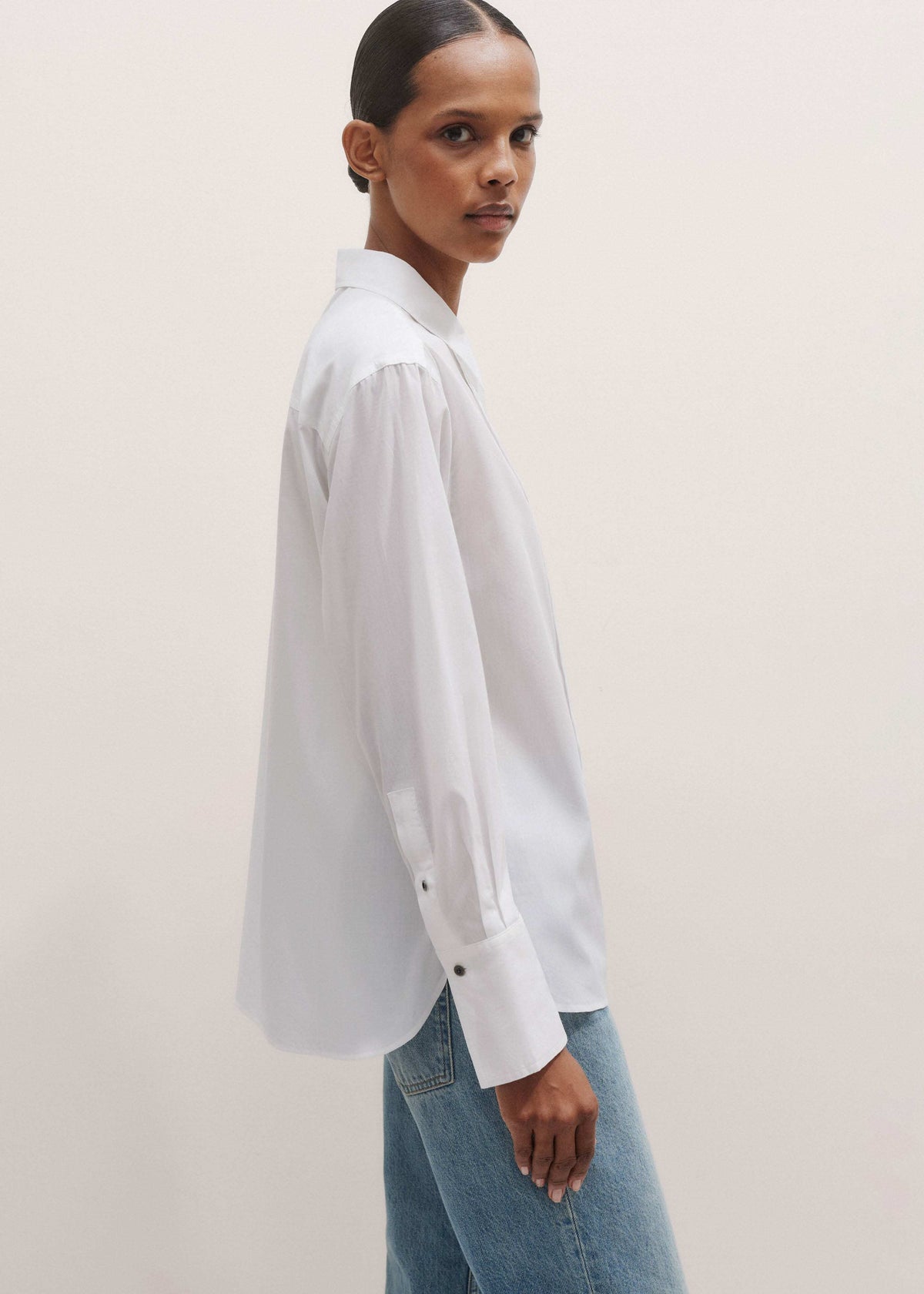 White Relaxed Tux Shirt | ME+EM