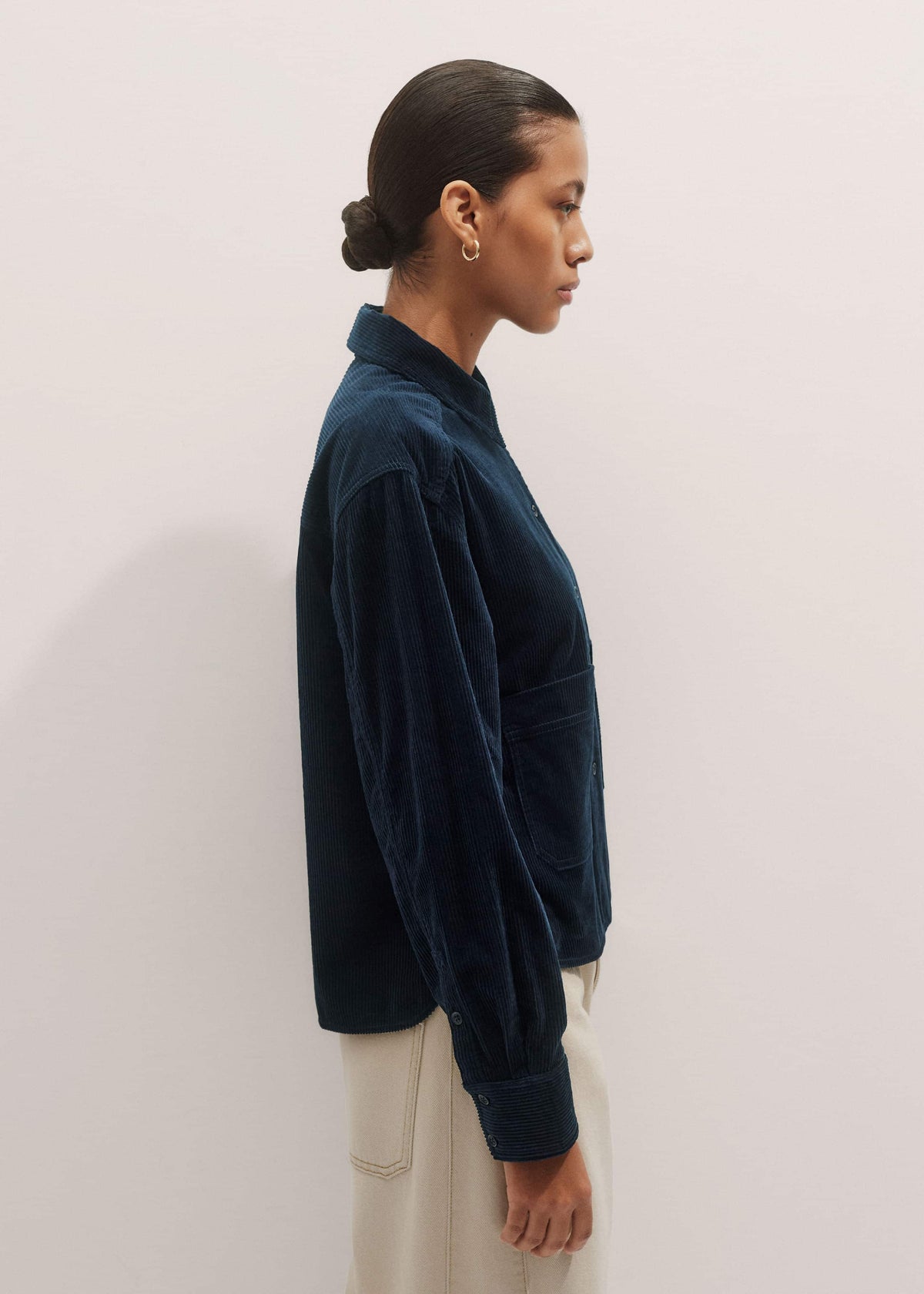 Navy Boxy Shacket | ME+EM