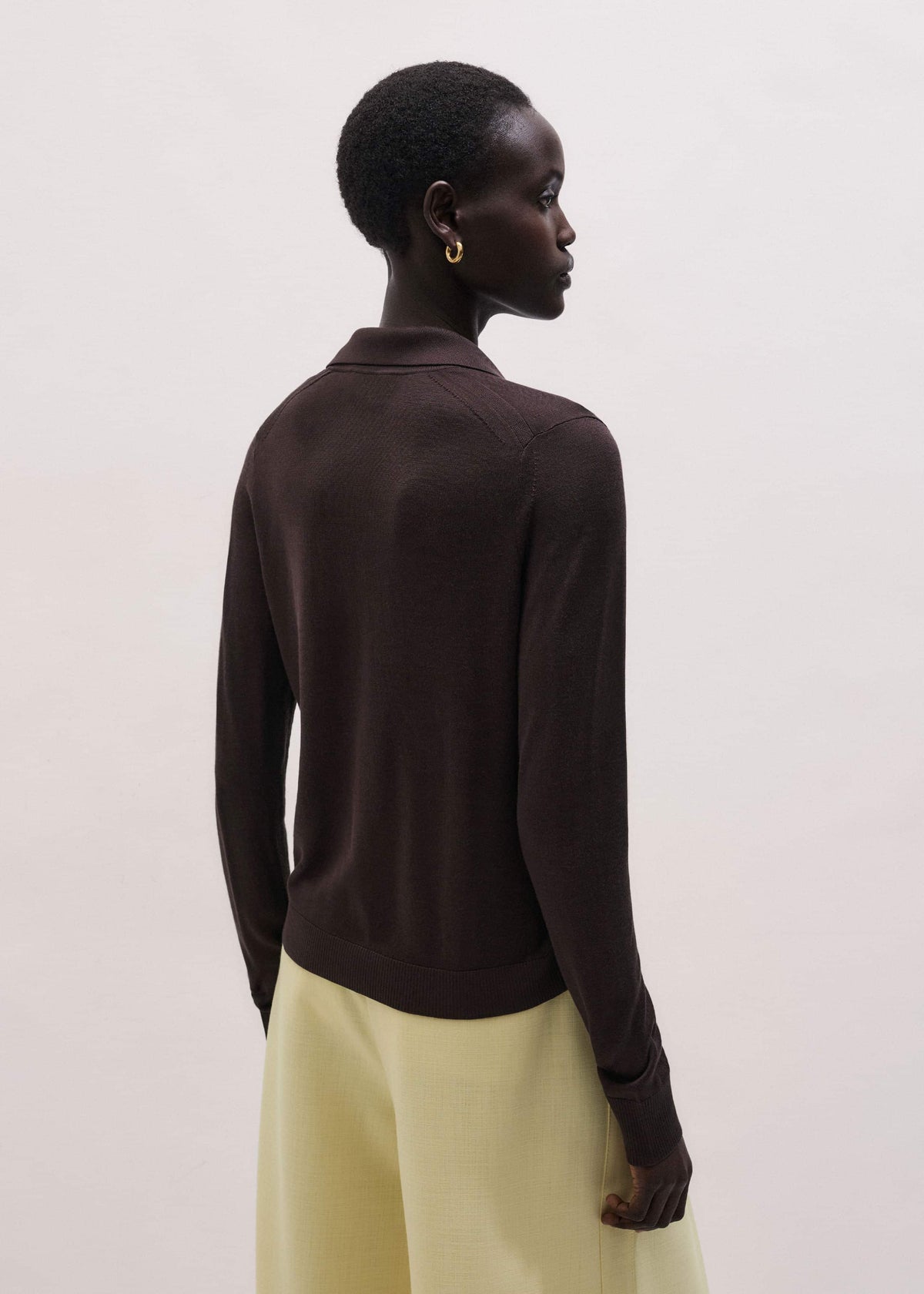 Brown Luxe Knit Slim Shirt | ME+EM