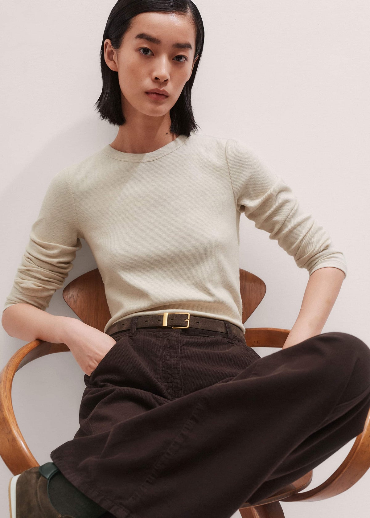 Cream Perfect Basic Top | ME+EM