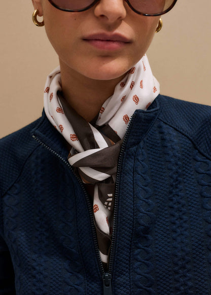 Navy Cable Jacquard Half-Zip Top | ME+EM