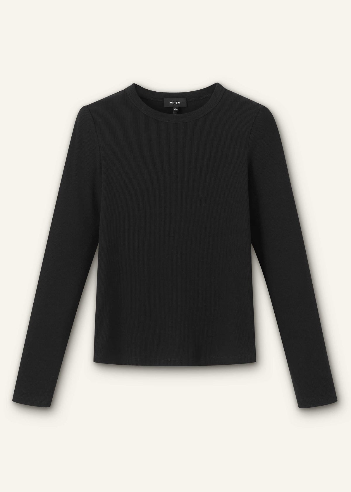 Black Cotton Rib Perfect Basic Top | ME+EM