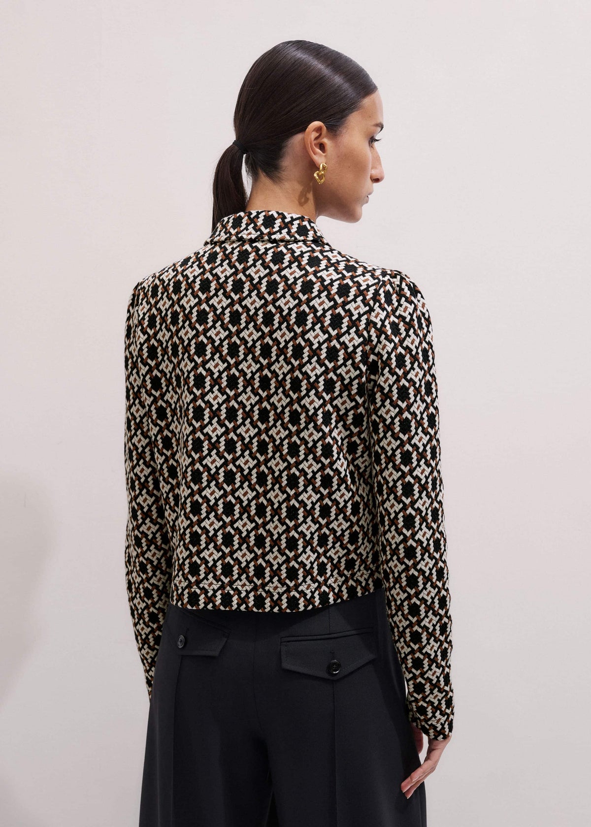 Navy Graphic Jacquard Zip-Through Jacket | ME+EM