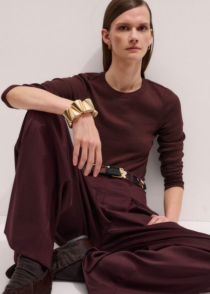 Red Cotton Rib Perfect Basic Top | ME+EM