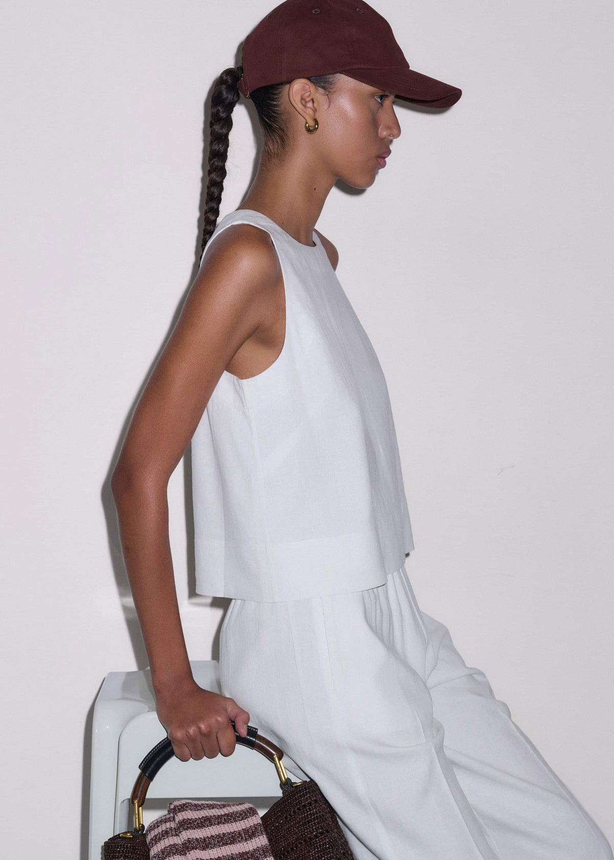 White Shell Crop Top | ME+EM