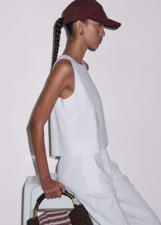 White Shell Crop Top | ME+EM