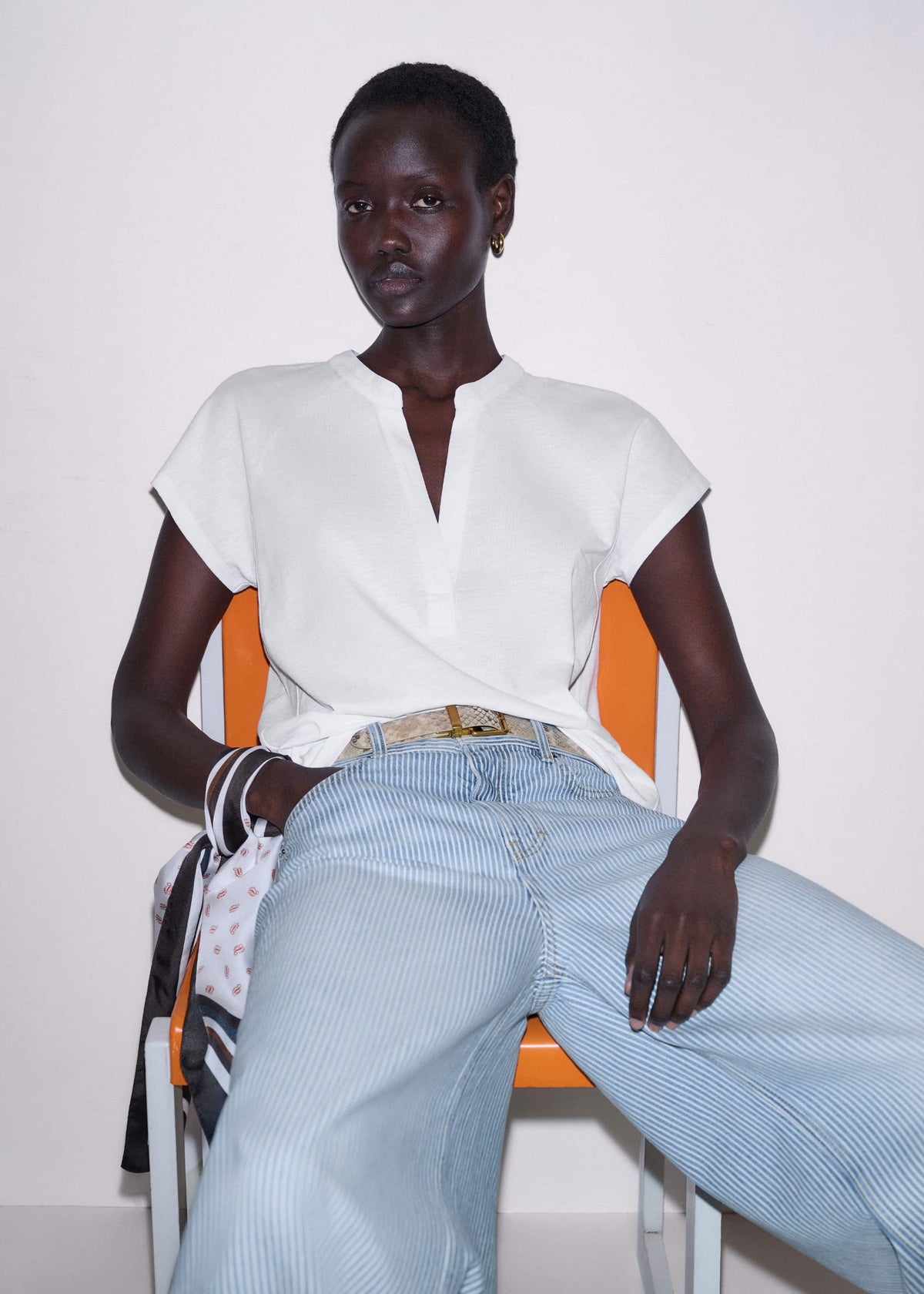 White Open Placket Swing Top | ME+EM