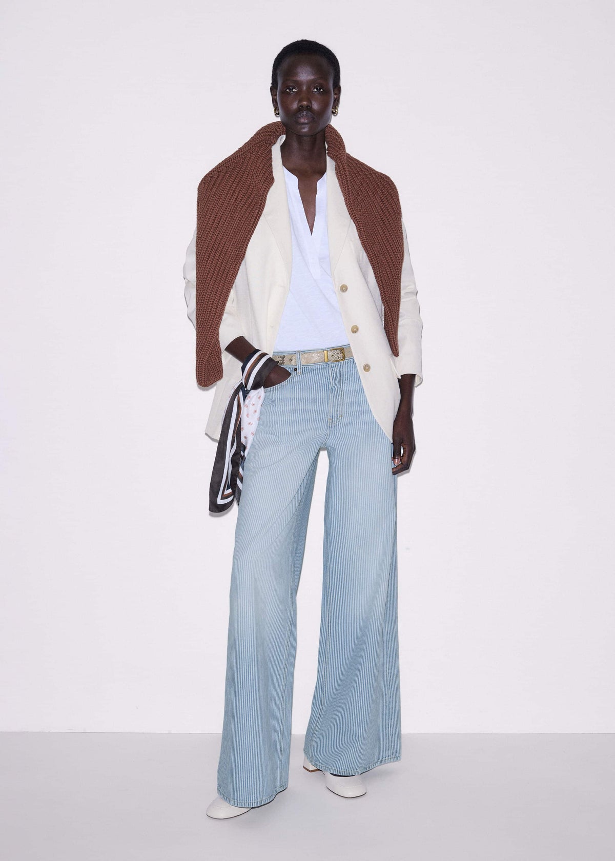 White Open Placket Swing Top | ME+EM