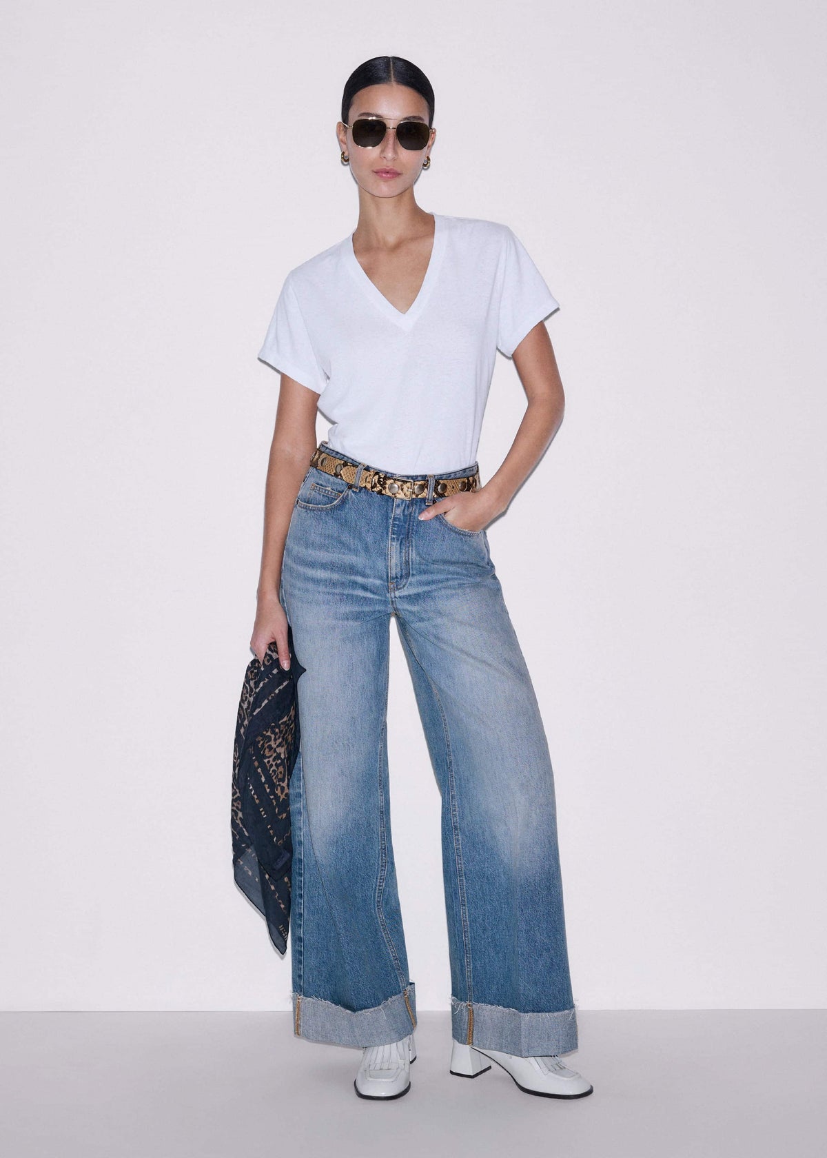 White Soft Washed V-Neck Tee | ME+EM