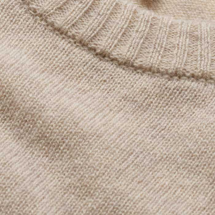 Oatmeal Cashmere Shrunken Knit Baby Tee | ME+EM