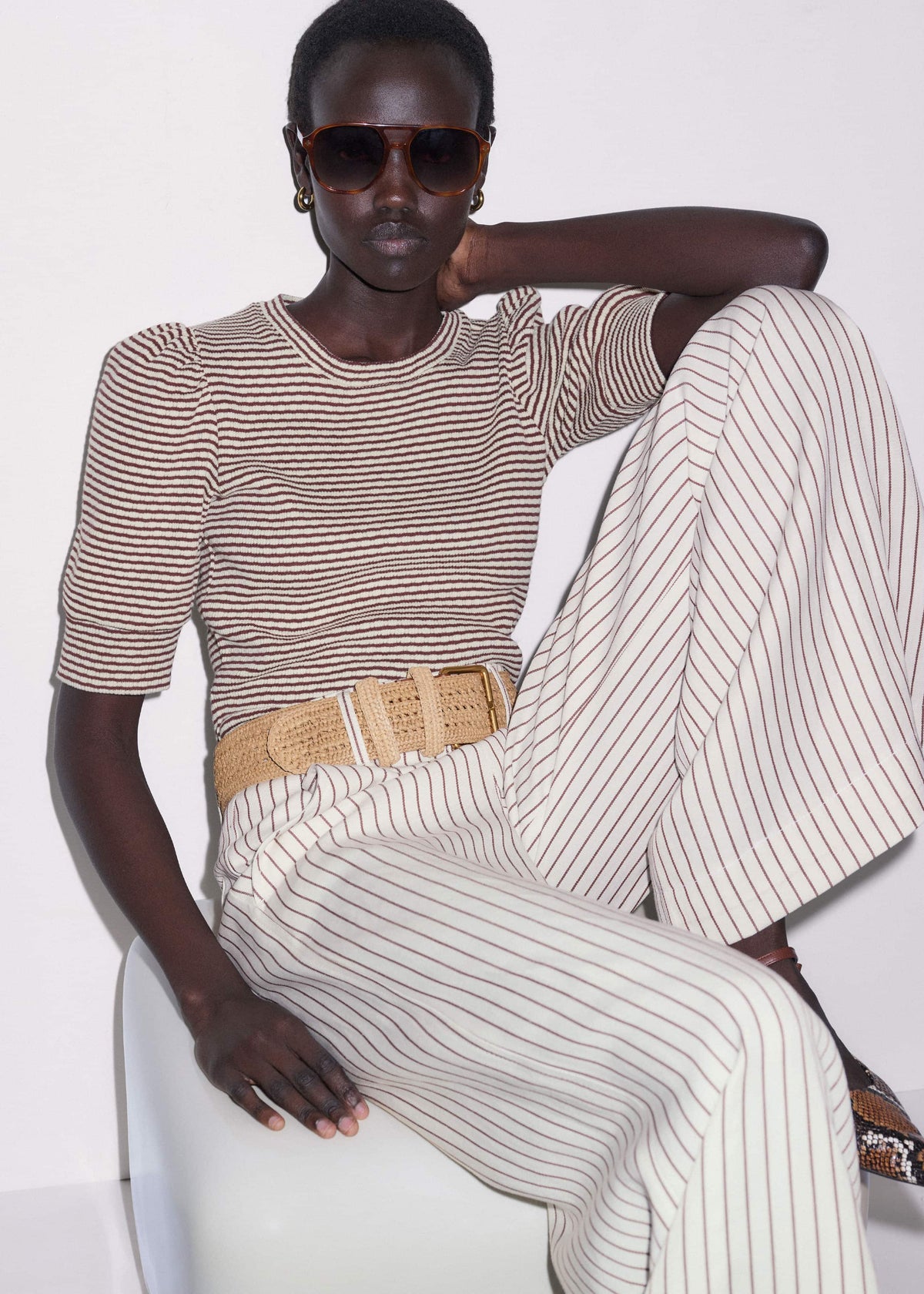 Cinnamon Brown Feminine Sleeve Tee | ME+EM