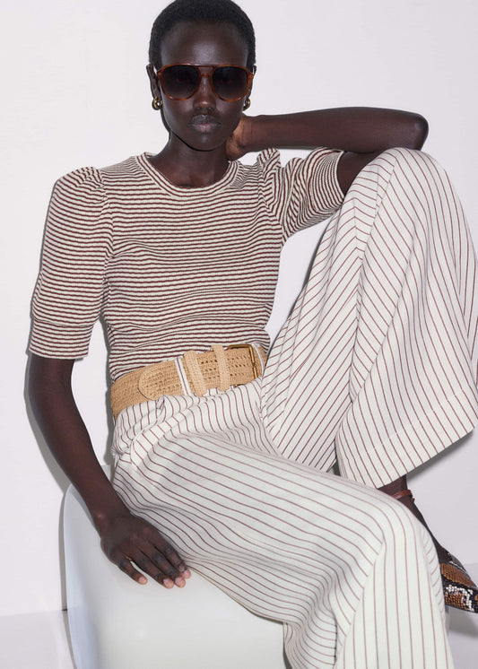 Cinnamon Brown Feminine Sleeve Tee | ME+EM