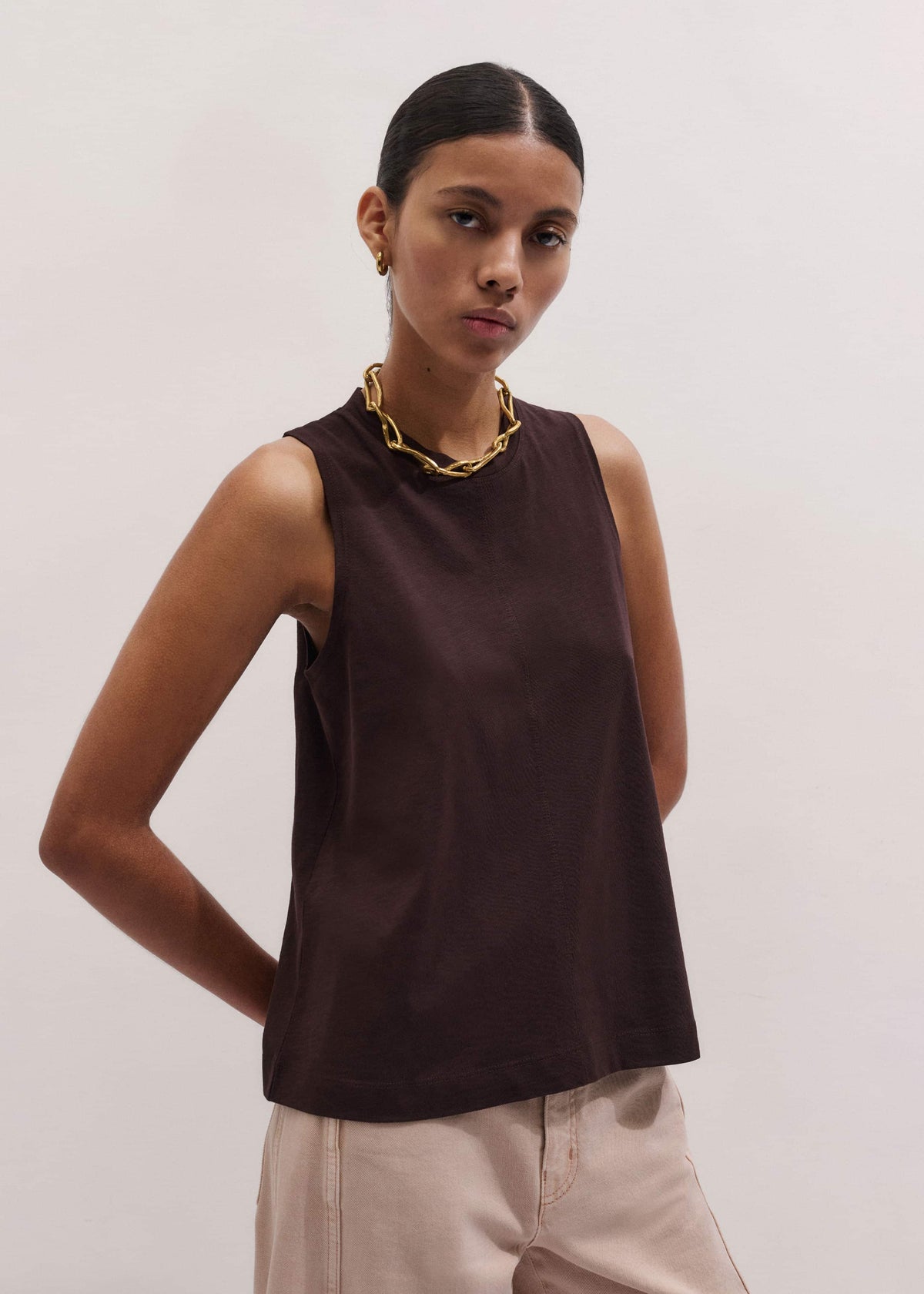 Brown Racerback Swing Top | ME+EM