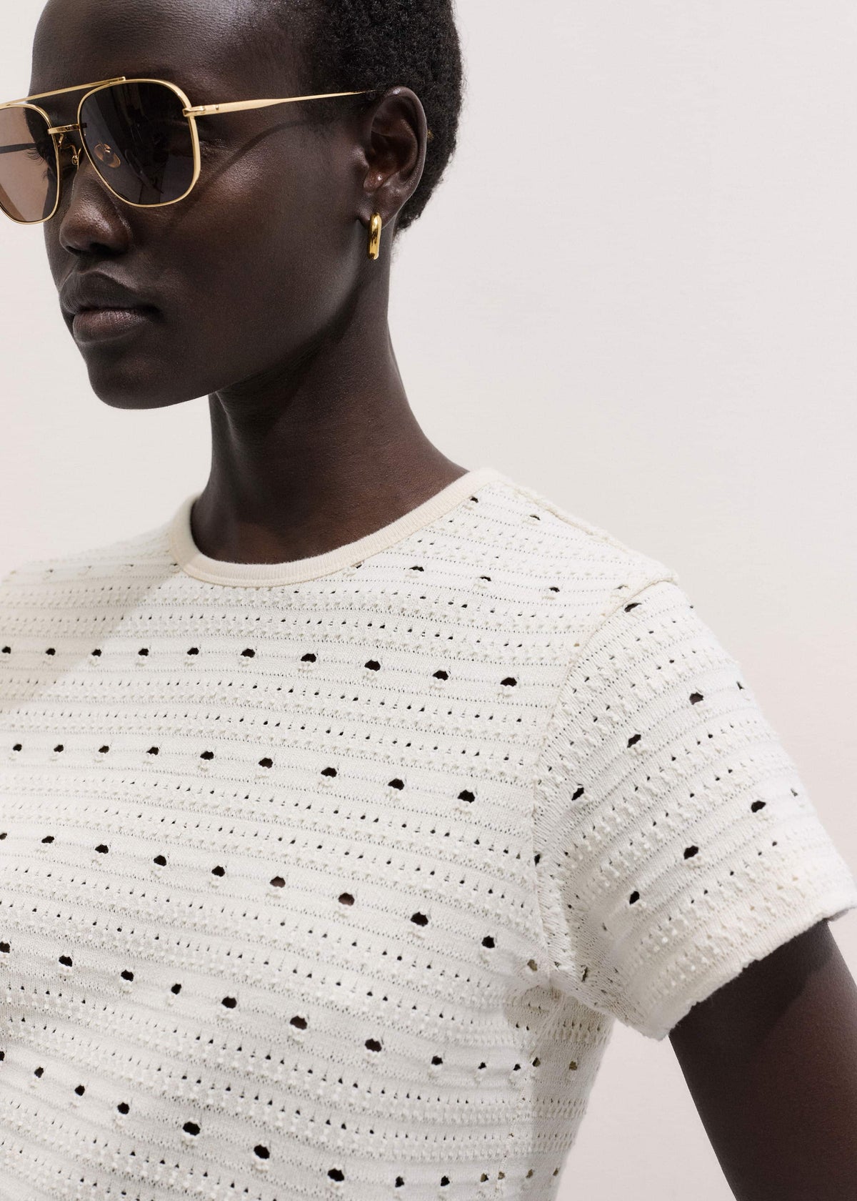 Cream Cutout Baby Tee | ME+EM