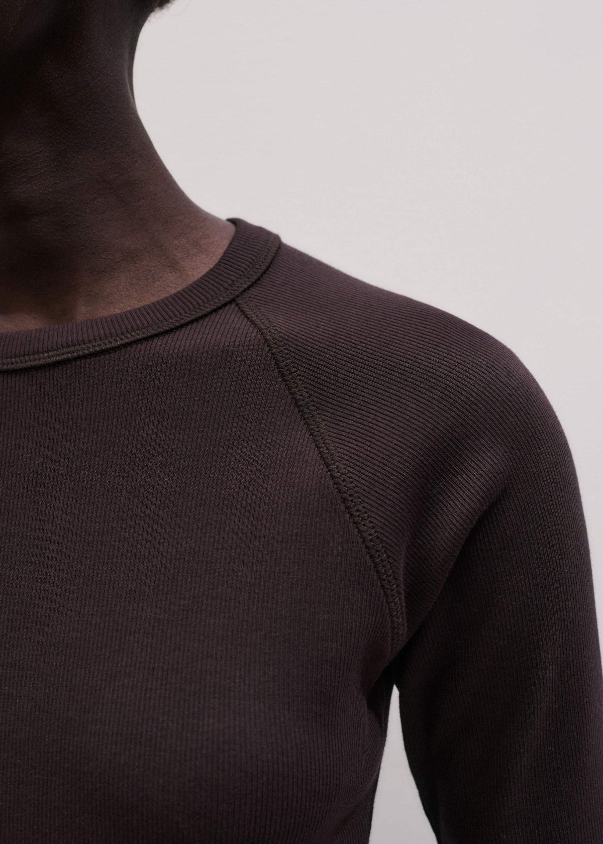 Brown Raglan Crop Tee | ME+EM